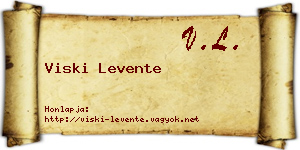 Viski Levente névjegykártya